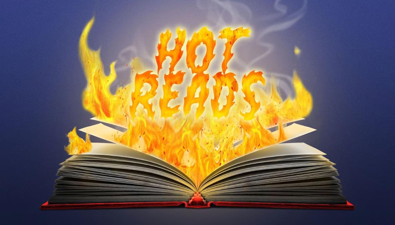 Livro aberto queimando com a escrita ahot Reads